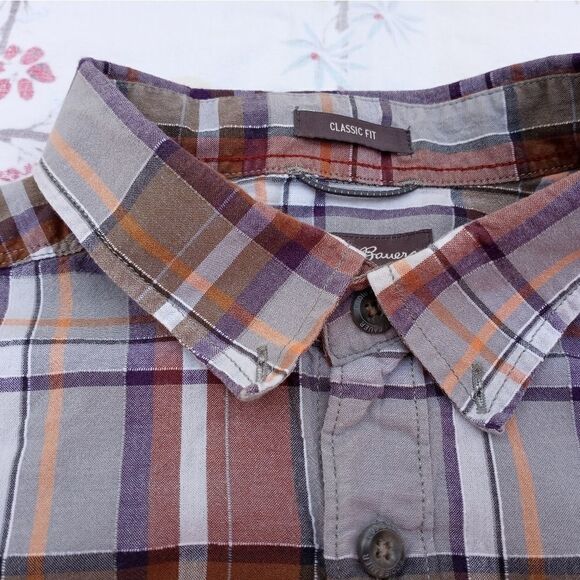 Eddie Bauer Classic Fit Plaid Gray Brown Longsleev - Picture 2 of 9